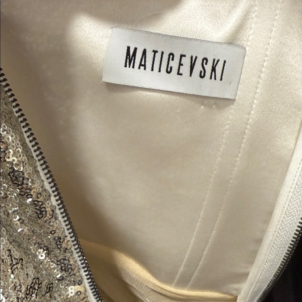 Elegant Silver Sequin Gown - Picture 10 of 15